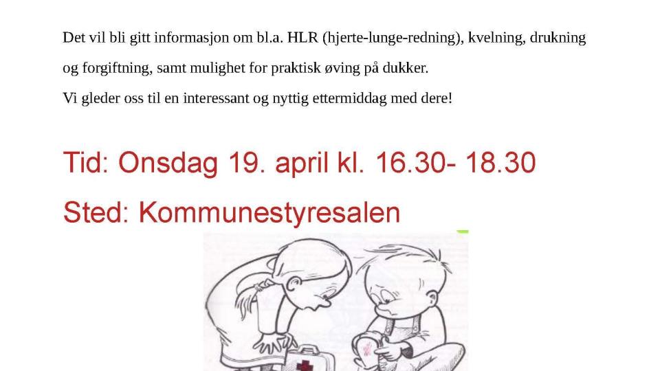 Lenke til artikkel: Førstehjelpskurs for småbarnsforeldre